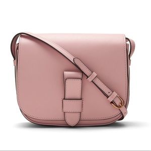 NWOT Banana Republic Italian Leather Classic Saddlebag purse, baby pink